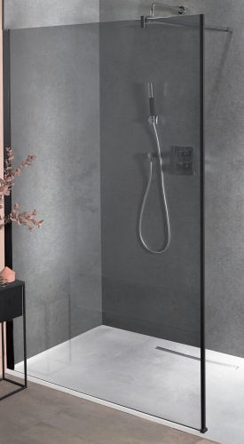 Душевая перегородка Jacob Delafon Contra 120 профиль черный матовый, стекло тонированное