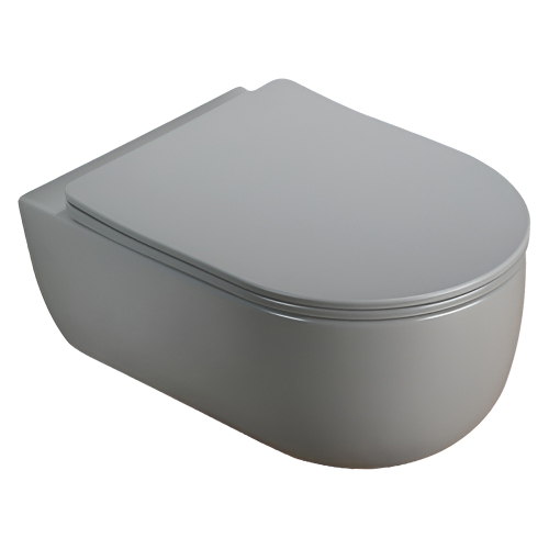 Унитаз подвесной AVS Диапазон безободковый, цементно-серый матовый