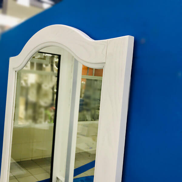 Зеркало ASB Wood Line Модерн 85 белое, патина серебро