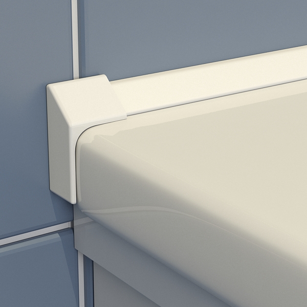 Бордюр AVS KDP-195/20 L/P 195 см, 2 шт, с комплектом заглушек