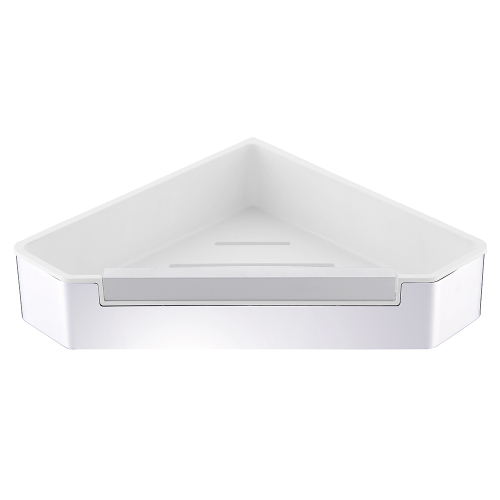 Полка угловая AVS Kori, 20х20 см, хром/белый, с бортиком-скребком