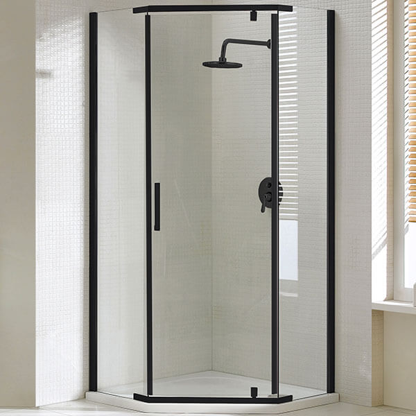 Душевой уголок AVS Трапеция 100x100 профиль черный матовый, стекло прозрачное