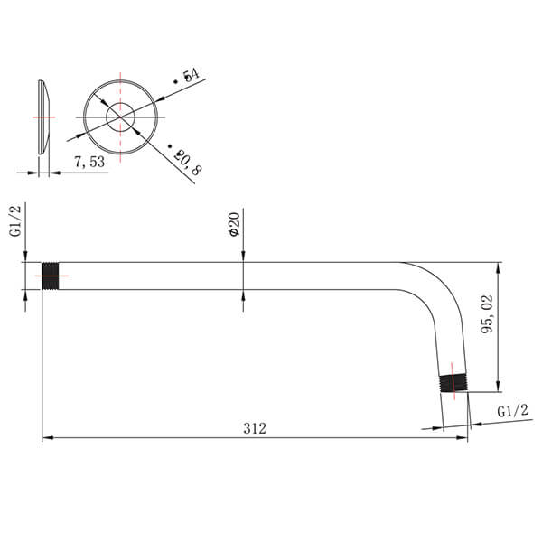 Кронштейн 312мм Lemark LM8029C