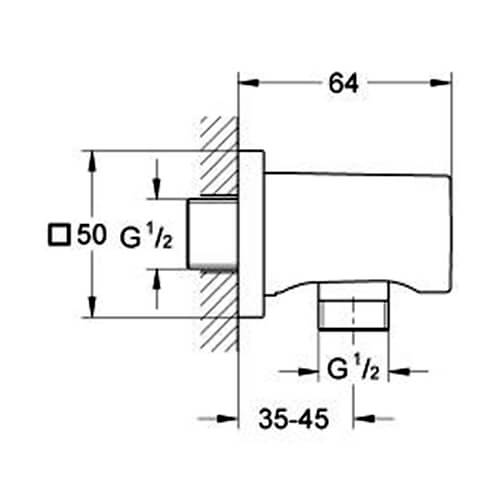 Шланговое подключение квадр GROHE 27076000