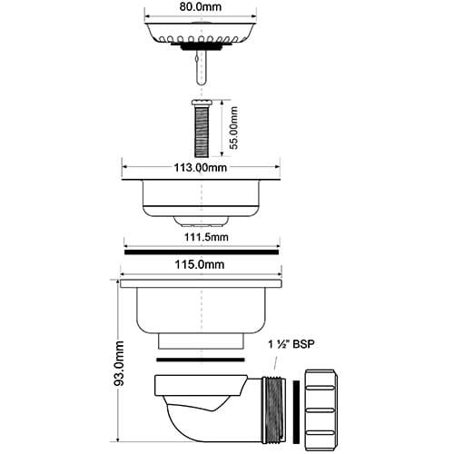 Выпуск для сифона угловой McALPINE MRSKW7E