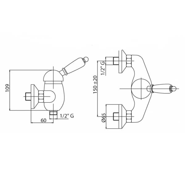 Смеситель для душа Cezares Swarovski VINTAGE-DM-01-Sw хром