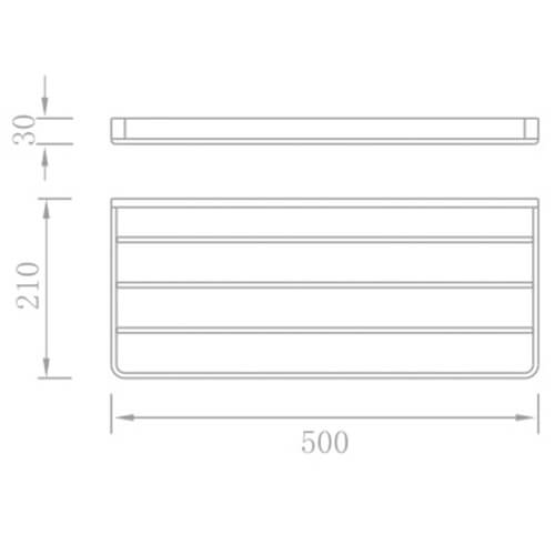 Полка для полотенец AVS Theme 868012 50 см, хром