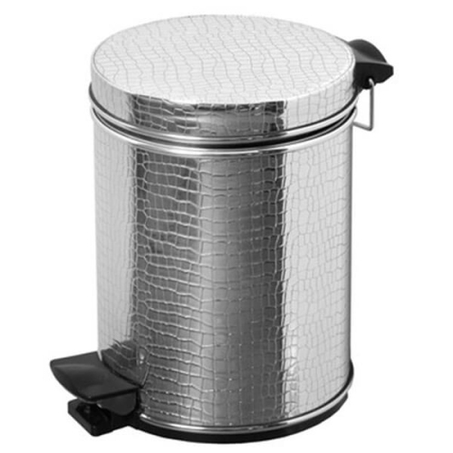 Ведро для мусора AVS серебро (крокодил) 5 л