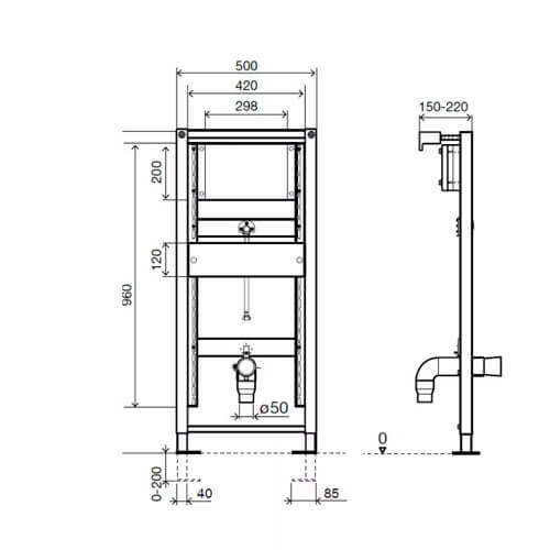 Инсталляция для писсуара Euro II Urinal Oli 136179