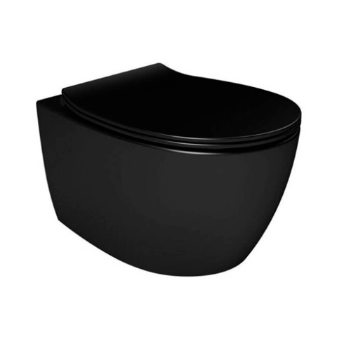 Унитаз подвесной ISVEA Sentimenti Neo 10AR02010SV-2N+40D40521I-S безободковый, черный матовый
