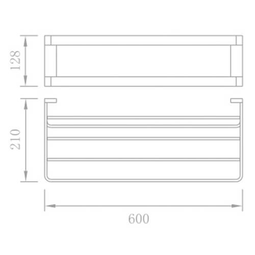 Полка с полотенцедержателем AVS Theme 868312 60 см