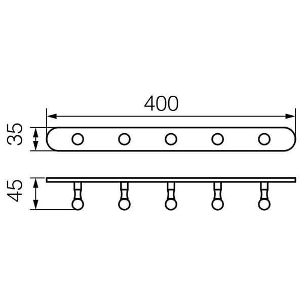 Планка с пятью крючками Gialetta Veragio VR.GIL-6438.BR