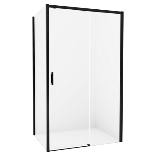 Душевой уголок New Trendy Prime Black D-0321A/D-0129B 120x90 R профиль черный матовый, стекло прозрачное