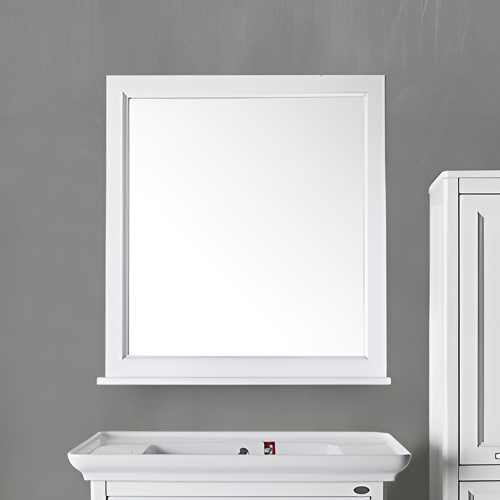 Зеркало ASB Wood Line Гранда 80 см белое, патина серебро