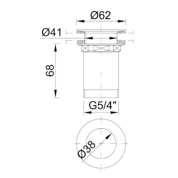 Донный клапан Sytron KL-02 11/4 хром