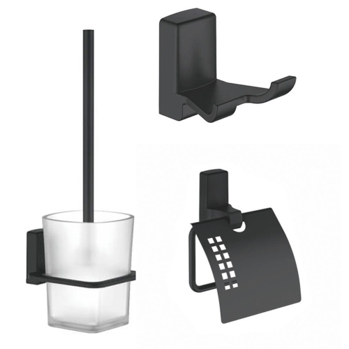 Набор Accoona 125F черный Бумагодержатель закрытый+Ершик+Крючок