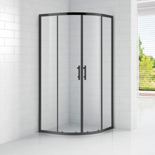 Душевой уголок Cezares Eco ECO-O-R-2-90-C-NERO 90x90 профиль черный, прозрачное стекло