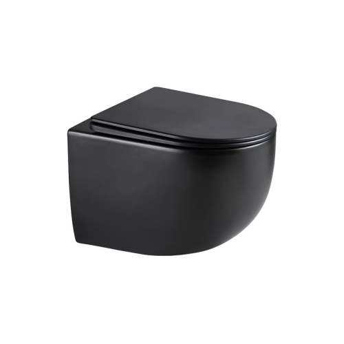 Унитаз подвесной AVS Спутник безободковый, смыв торнадо 2, черный матовый