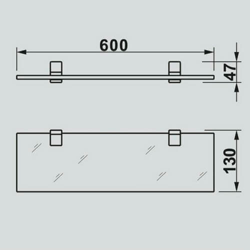 Полка AVS Illusion, 60 см, стекло/хром