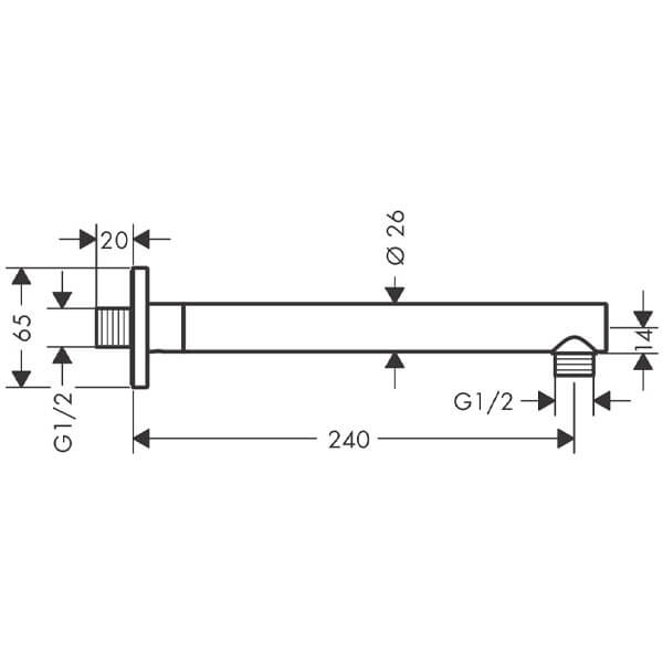 Кронштейн Shape Vernis Hansgrohe 26405000