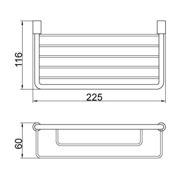 Полка 225х116х60 Basket Veragio VR.GFT-9056.BR