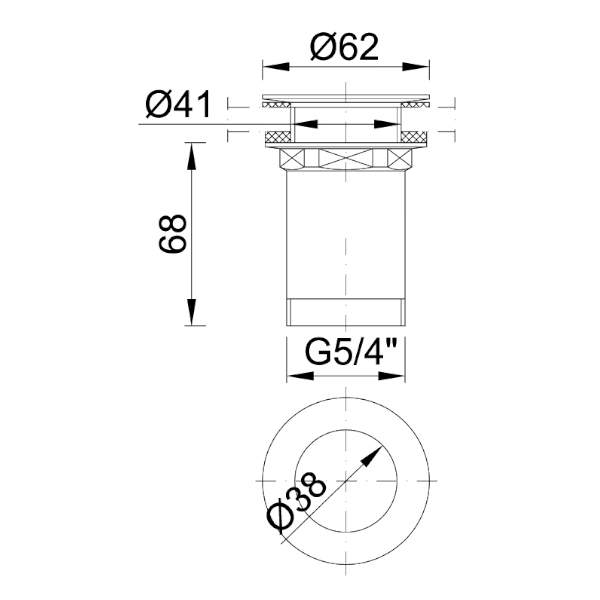 Донный клапан Sytron KL-01 11/4 хром