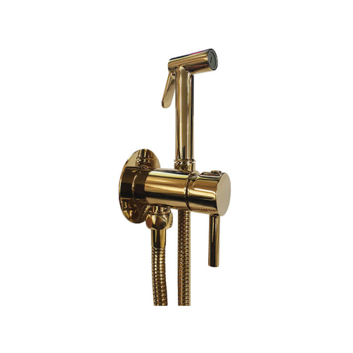 Гигиенический душ со смесителем Paffoni Tweet Round Mix ZDUP110HG золото медовое