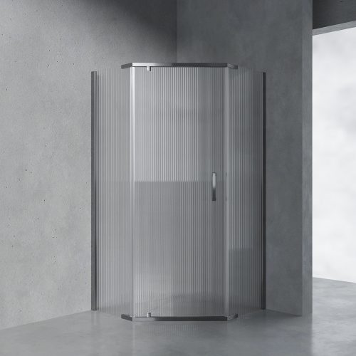 Душевой уголок AVS Трапеция 90x90 профиль оружейная сталь, стекло рифленое