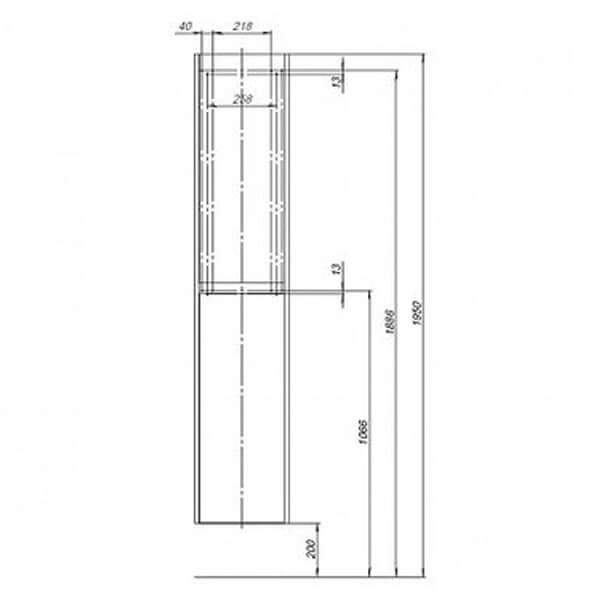 Пенал 175x35 белый глянец Nova Lite AQUANET 242266