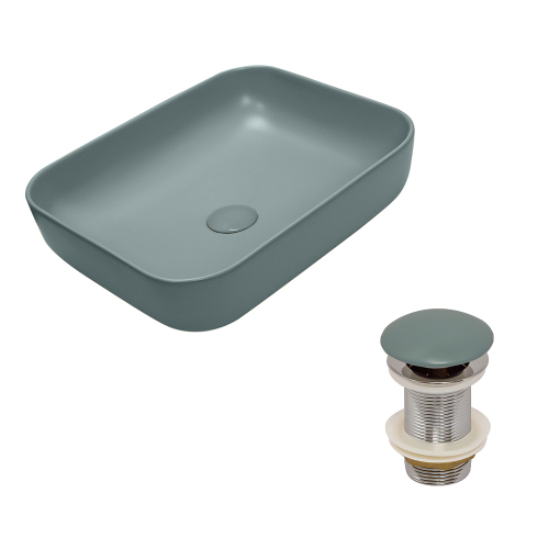 Раковина AVS Розал 50x39 зеленая матовая с донным клапаном