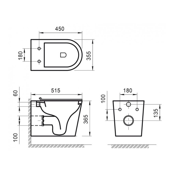 Унитаз подвесной BelBagno Flay-R BB053CHR+BB2111SC безободковый, белый