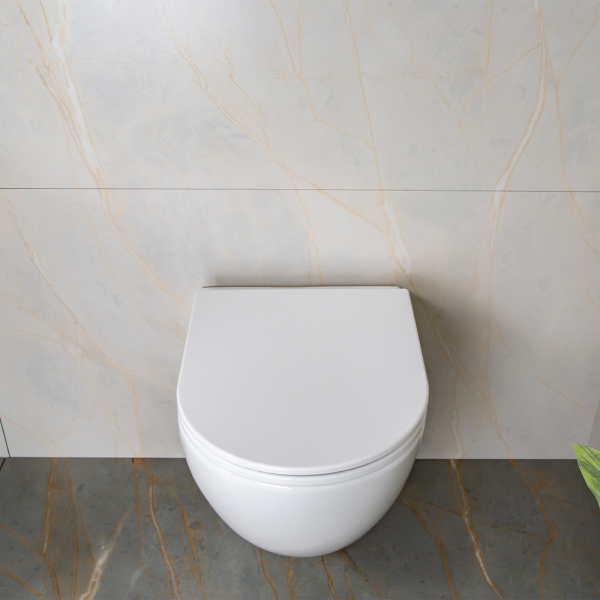 Унитаз подвесной AVS Атлант безободковый, белый