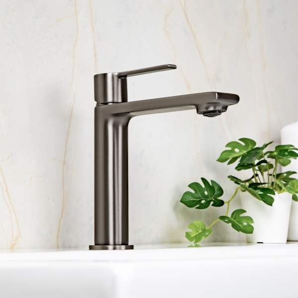 Смеситель для раковины AVS Elegant оружейная сталь