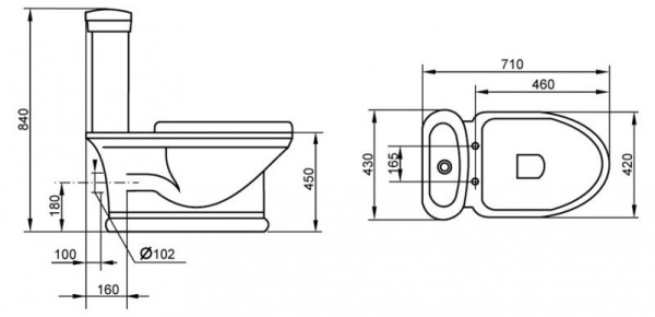 Чаша для унитаза-компакта Cezares Primo CZR-166-T