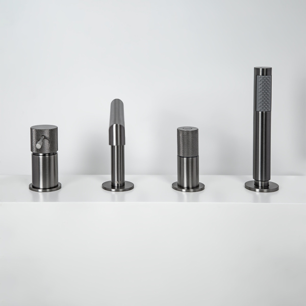 Смеситель на борт ванны AVS Seeme оружейная сталь