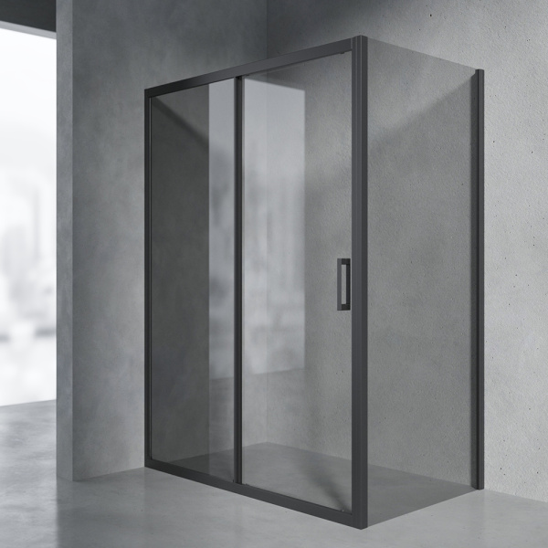 Боковая стенка 900x1950 профиль Черный стекло Черное для СТИЛЛ Easy Cleaning AVS