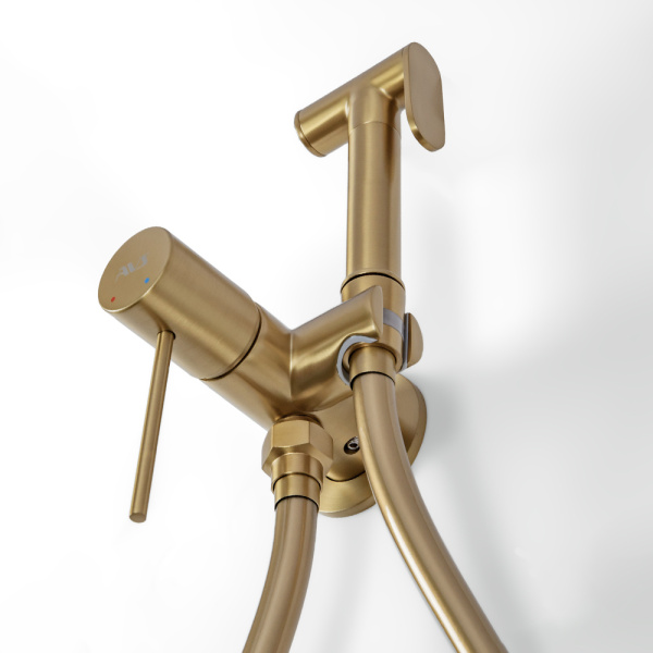 Гигиенический душ со смесителем AVS Slimmer брашированное золото