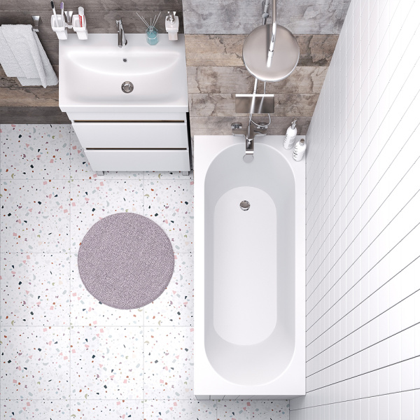 Ванна из искусственного камня Aqua de Marco Верона 170x75 белая матовая, с ножками
