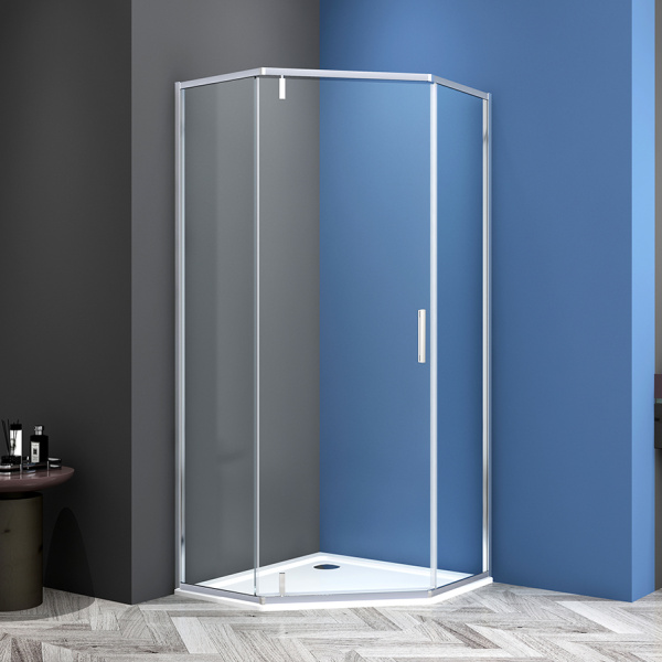 Душевой уголок AVS Трапеция Слим 90x90 профиль хром, стекло прозрачное