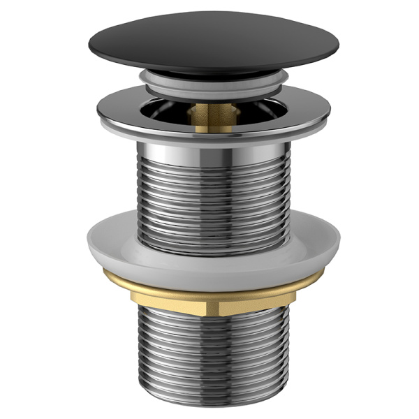 Донный клапан AVS Slimmer без перелива, черный матовый