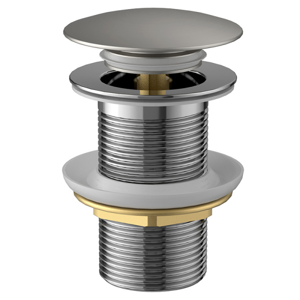 Донный клапан AVS Slimmer без перелива, брашированный никель