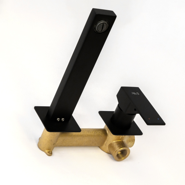 Смеситель для раковины AVS Cube с внутренней частью, черный матовый