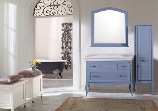 Шкаф-пенал ASB Wood Line Модерн 40 рошфор, белая патина