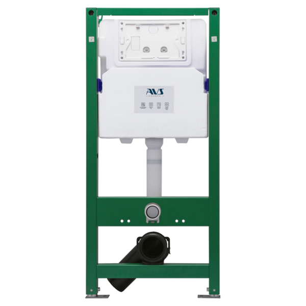 Комплект AVS 3в1: Инсталляция для унитаза 809-0006-7732C + Унитаз подвесной 801-0045-P-T2-GW + Клавиша смыва 809-0015-GM оружейная сталь, овальные кнопки