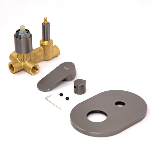 Смеситель для ванны и душа AVS Beauty с внутренней частью, оружейная сталь