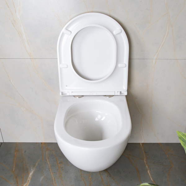 Унитаз подвесной AVS Атлант безободковый, белый