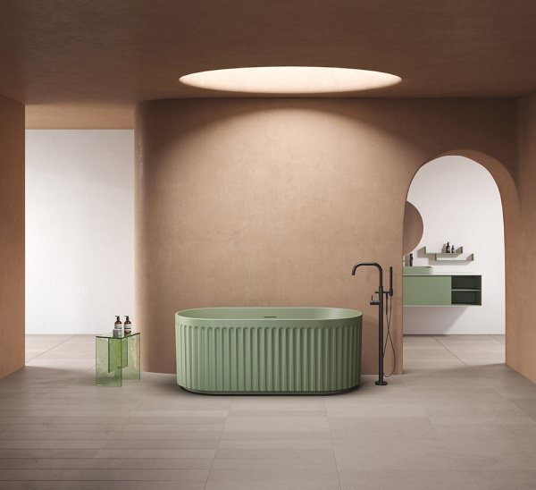 Акриловая ванна AVS Олимпия 170x75 оливковая темная матовая c донным клапаном