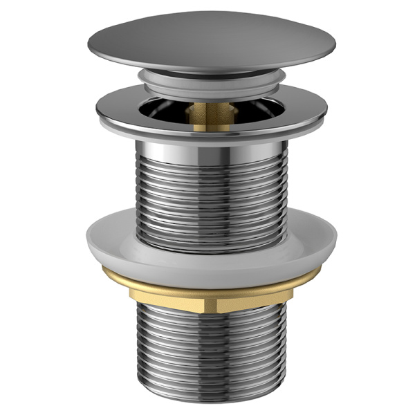 Донный клапан AVS Slimmer без перелива, оружейная сталь